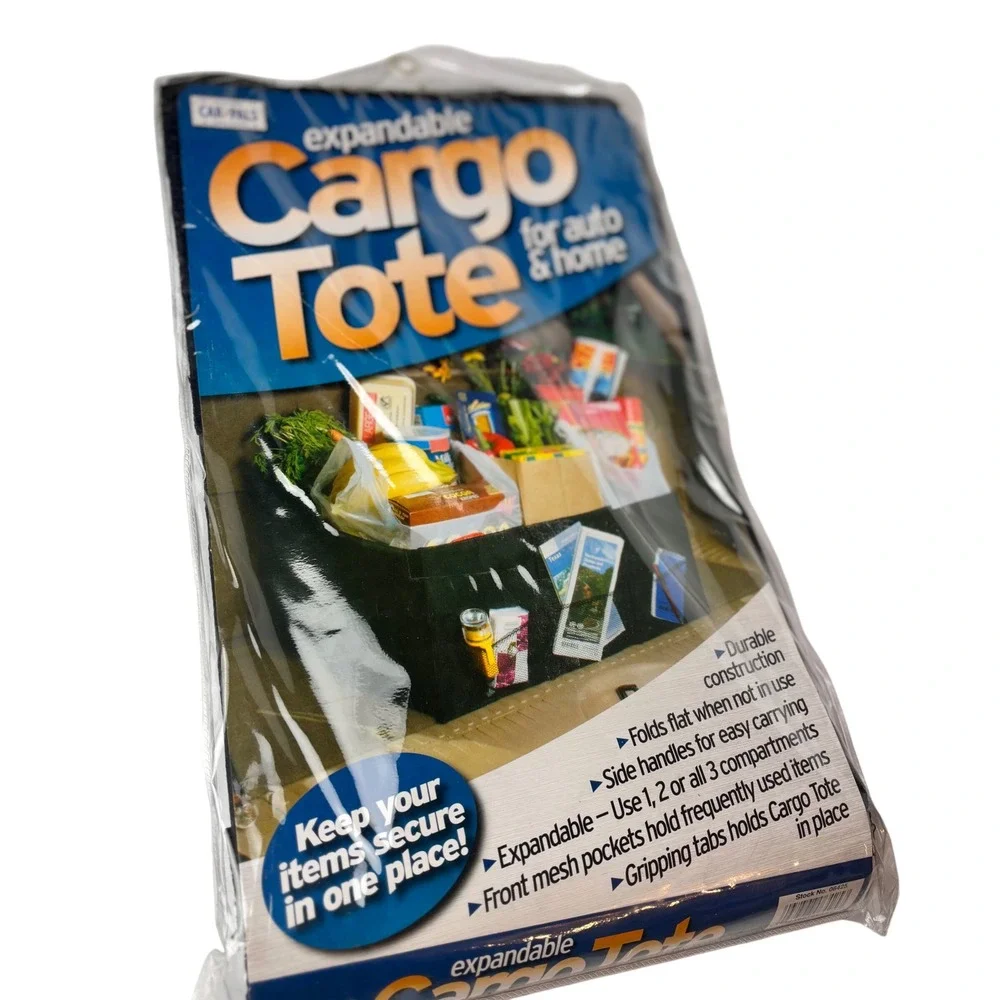 Car-Pals Expandable Cargo Tote‎ for Auto and Home Black 3 Compartment NEW Car 🚘